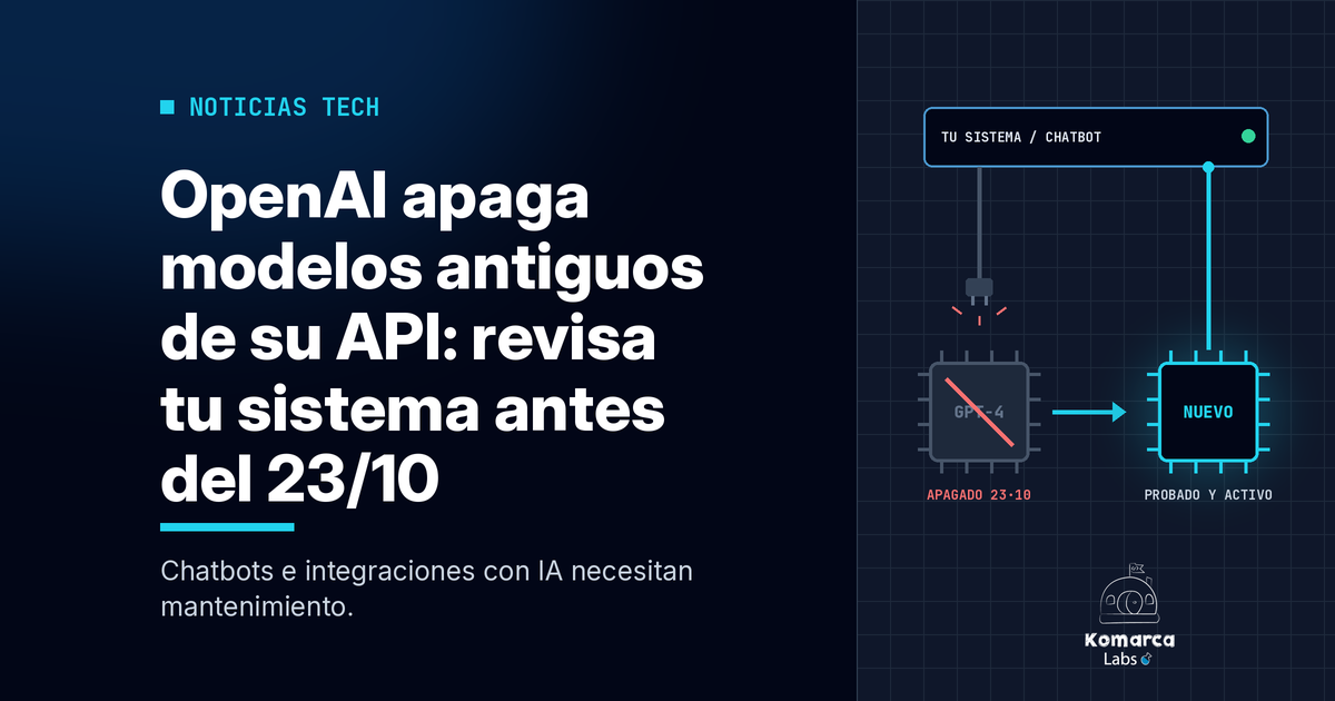 OpenAI apaga modelos antiguos de su API: si tu chatbot o sistema usa IA, revisa esto antes del 23 de octubre