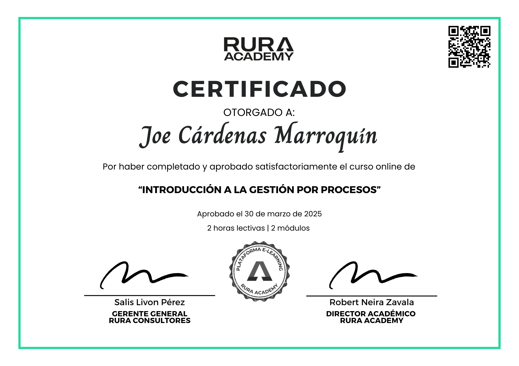 Imagen del cetificado